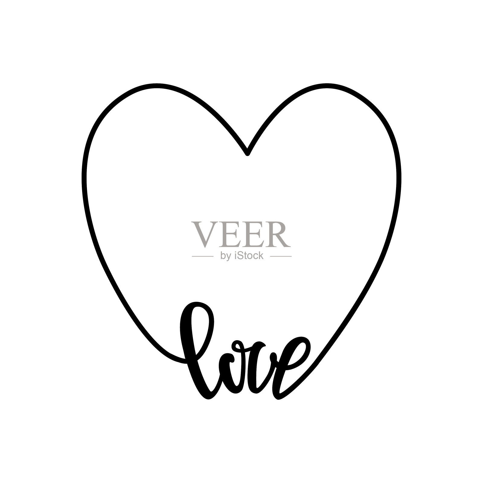 “爱”字的形式是一颗心的爱设计元素图片