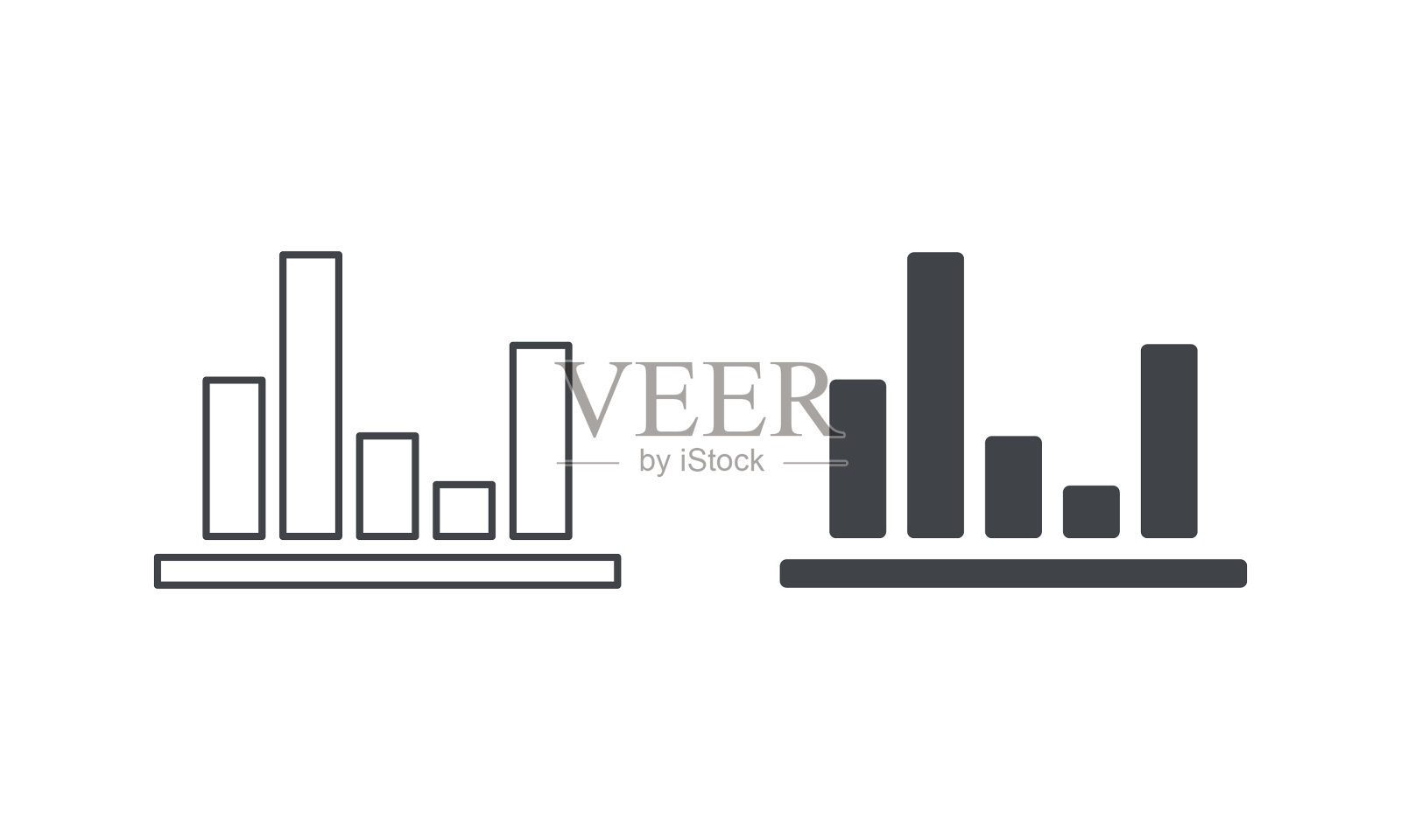 信息图图标设置简单线条和实心图标素材