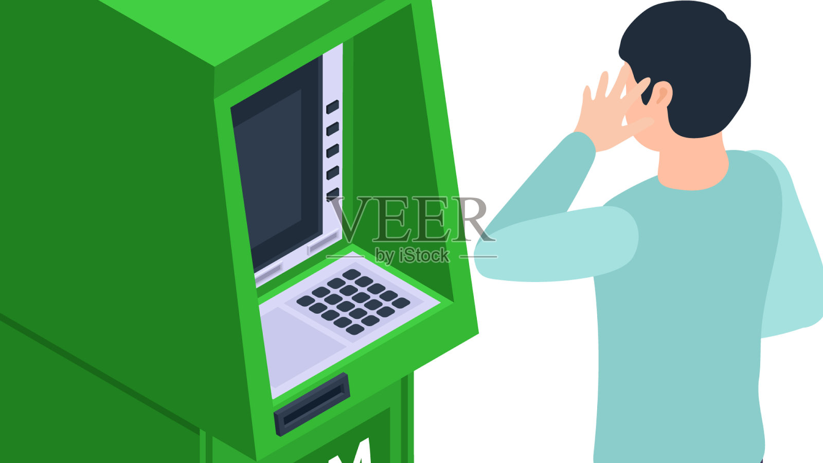 社会信用ATM构成插画图片素材