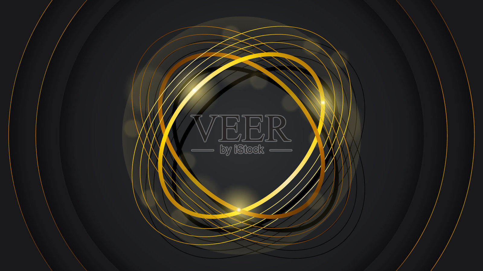 抽象深色黑色材料现代背景与金色线条条纹阴影背景墙纸装饰矢量设计风格插画图片素材