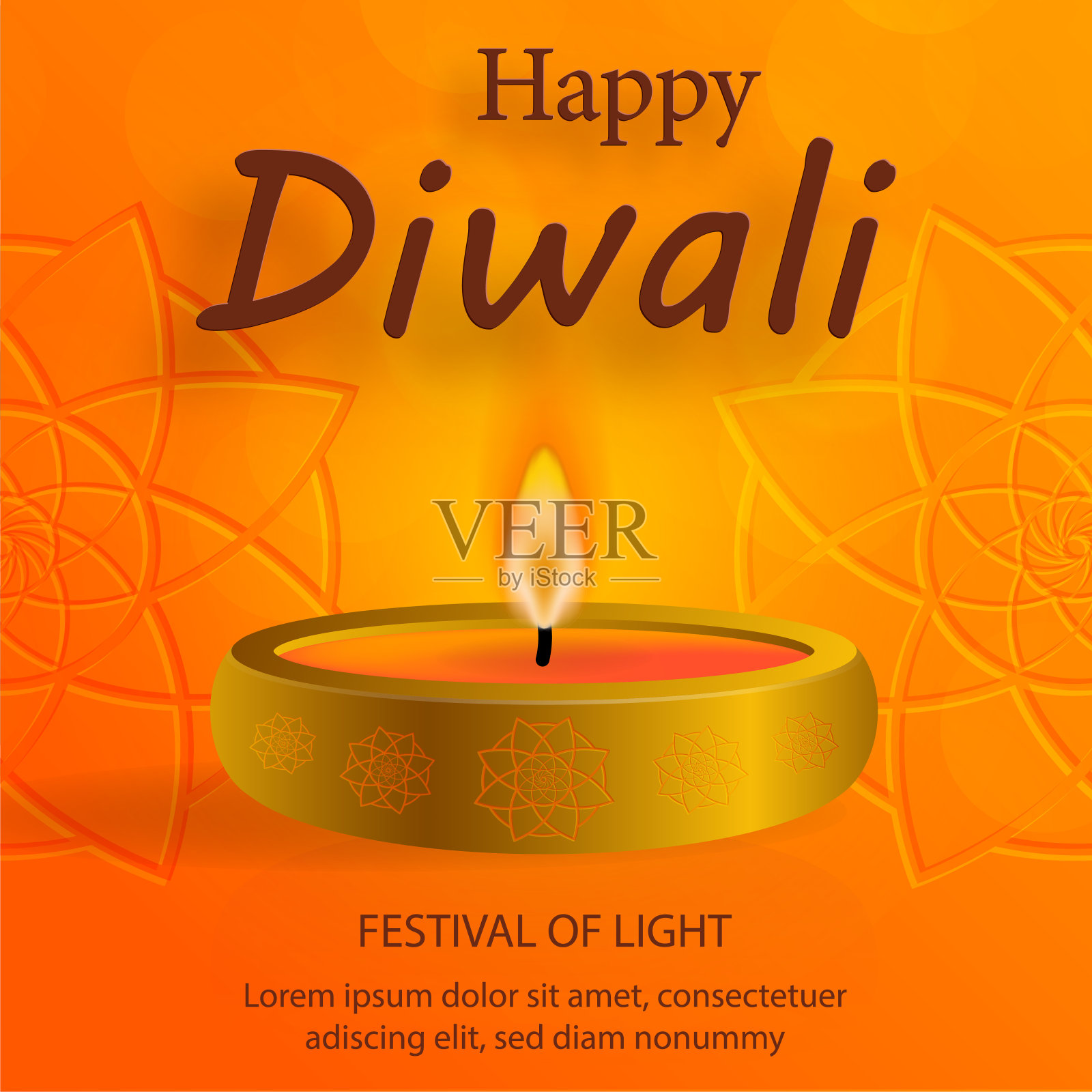 节日排灯节和迪帕瓦里卡。印度的灯节设计模板素材