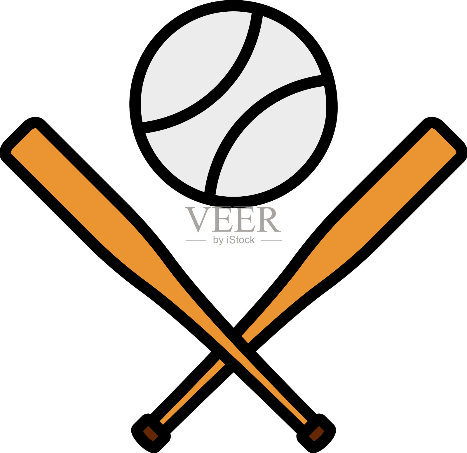 棒球交叉但是和球图标图标素材