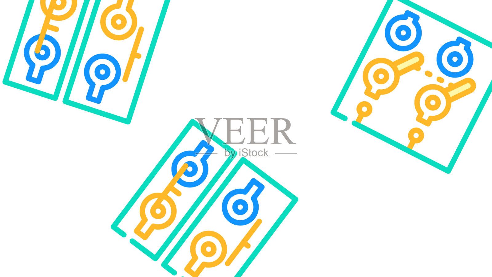 开关电器配件图标设置插画图片素材