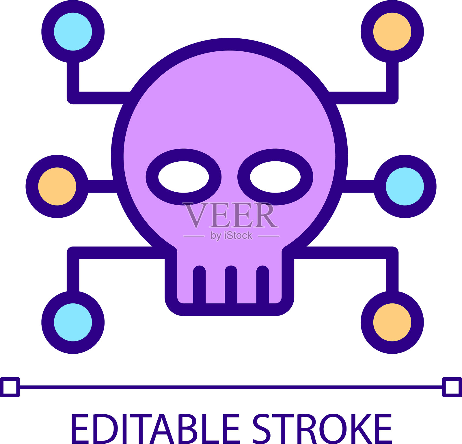 网络犯罪像素完美的RGB彩色图标插画图片素材