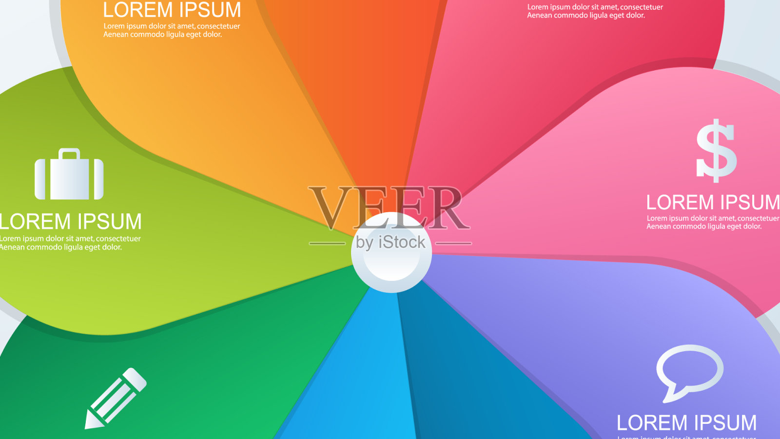 信息图表元素与业务图标上充分插画图片素材