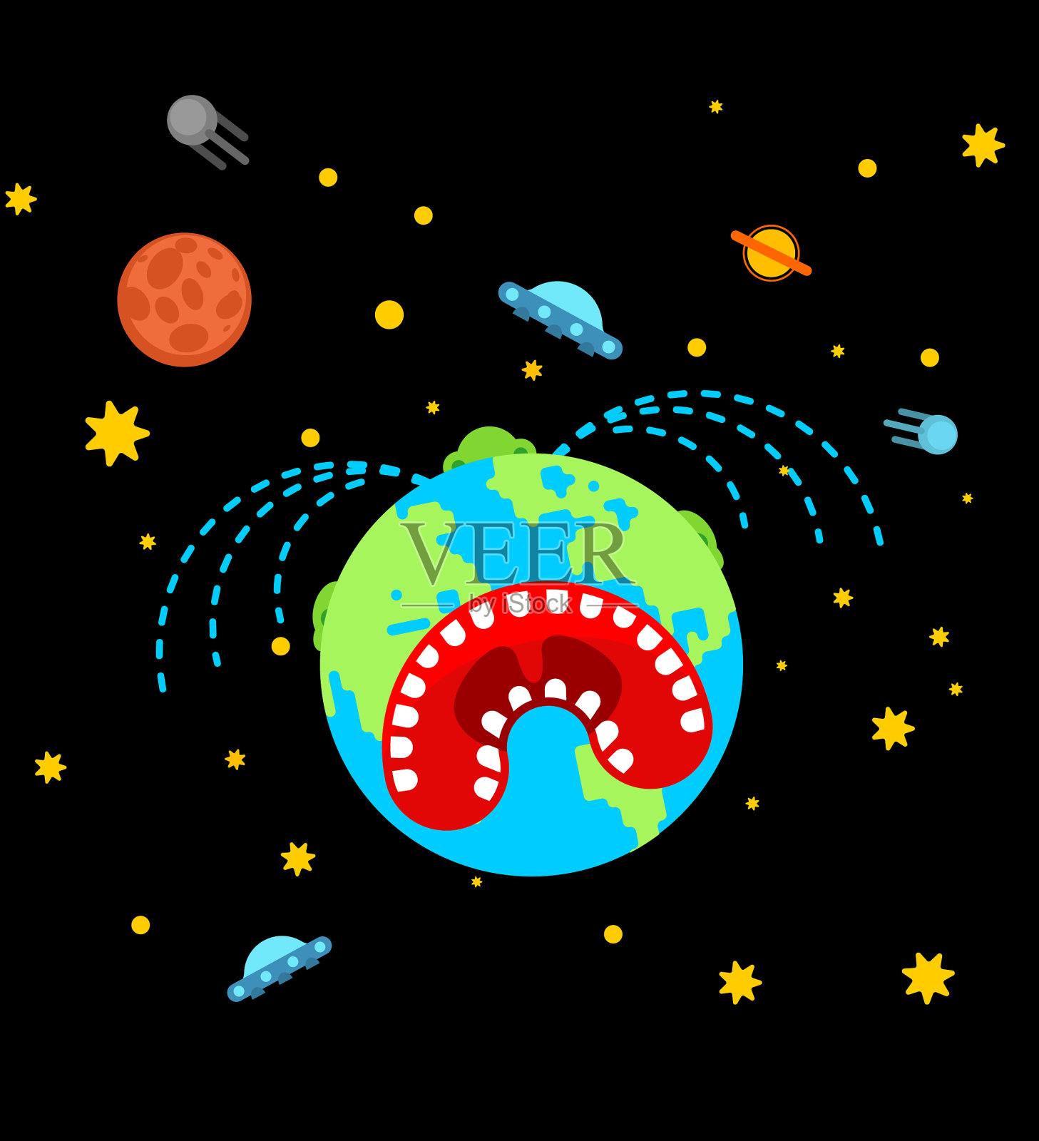 地球在哭泣，地球在痛苦插画图片素材