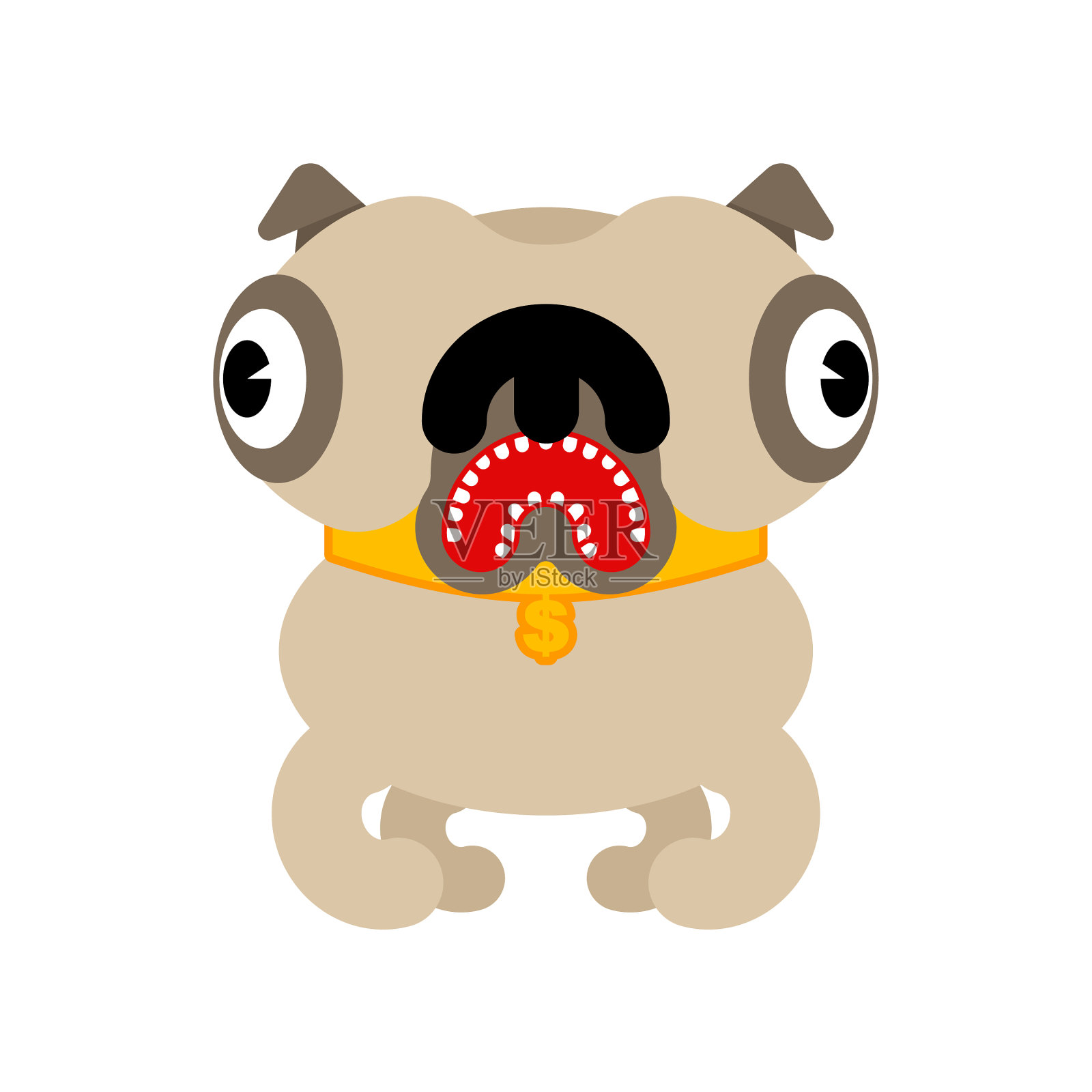 哈巴狗卡通孤立宠物狗设计元素图片