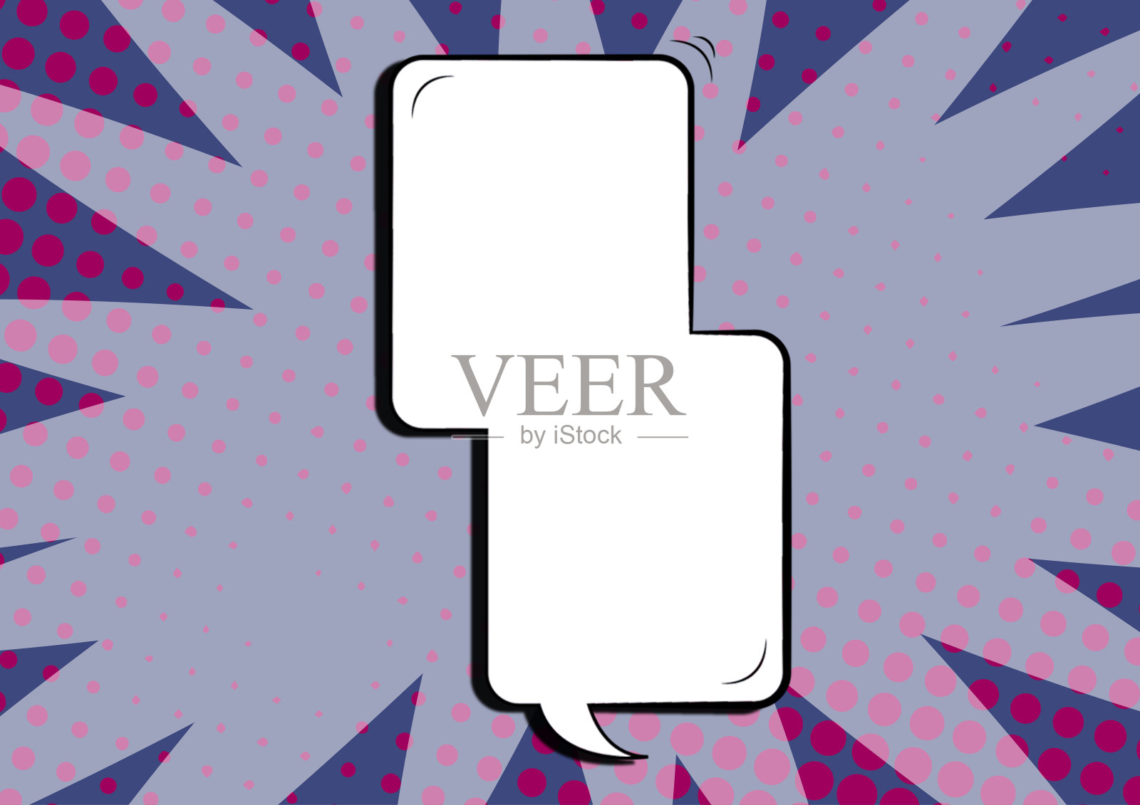 信息框和彩色涂鸦对创意墙纸。用复制空间表示网络信息和聊天的空白通信泡泡的设计。插画图片素材