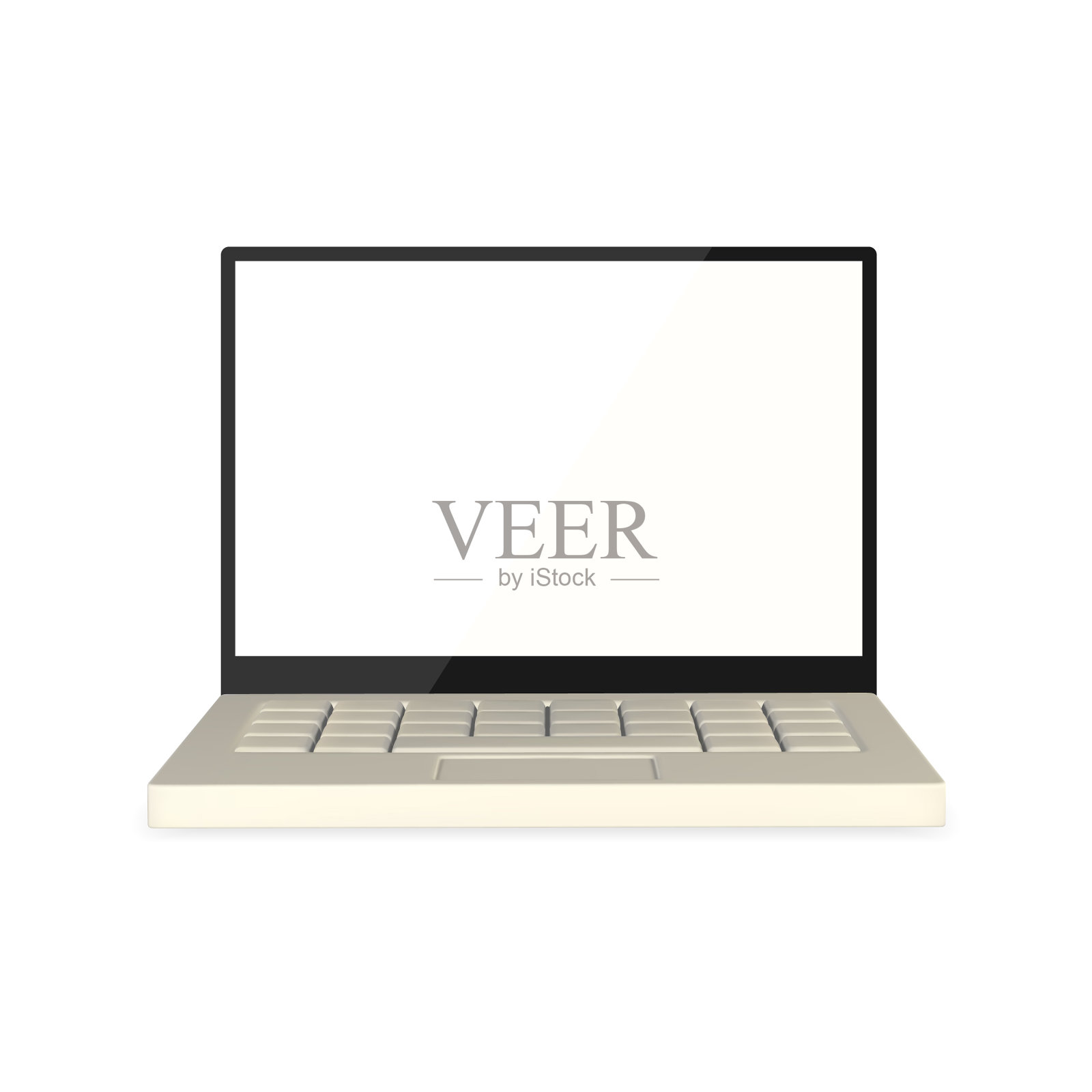 3d现实笔记本电脑与黑屏上的光设计元素图片