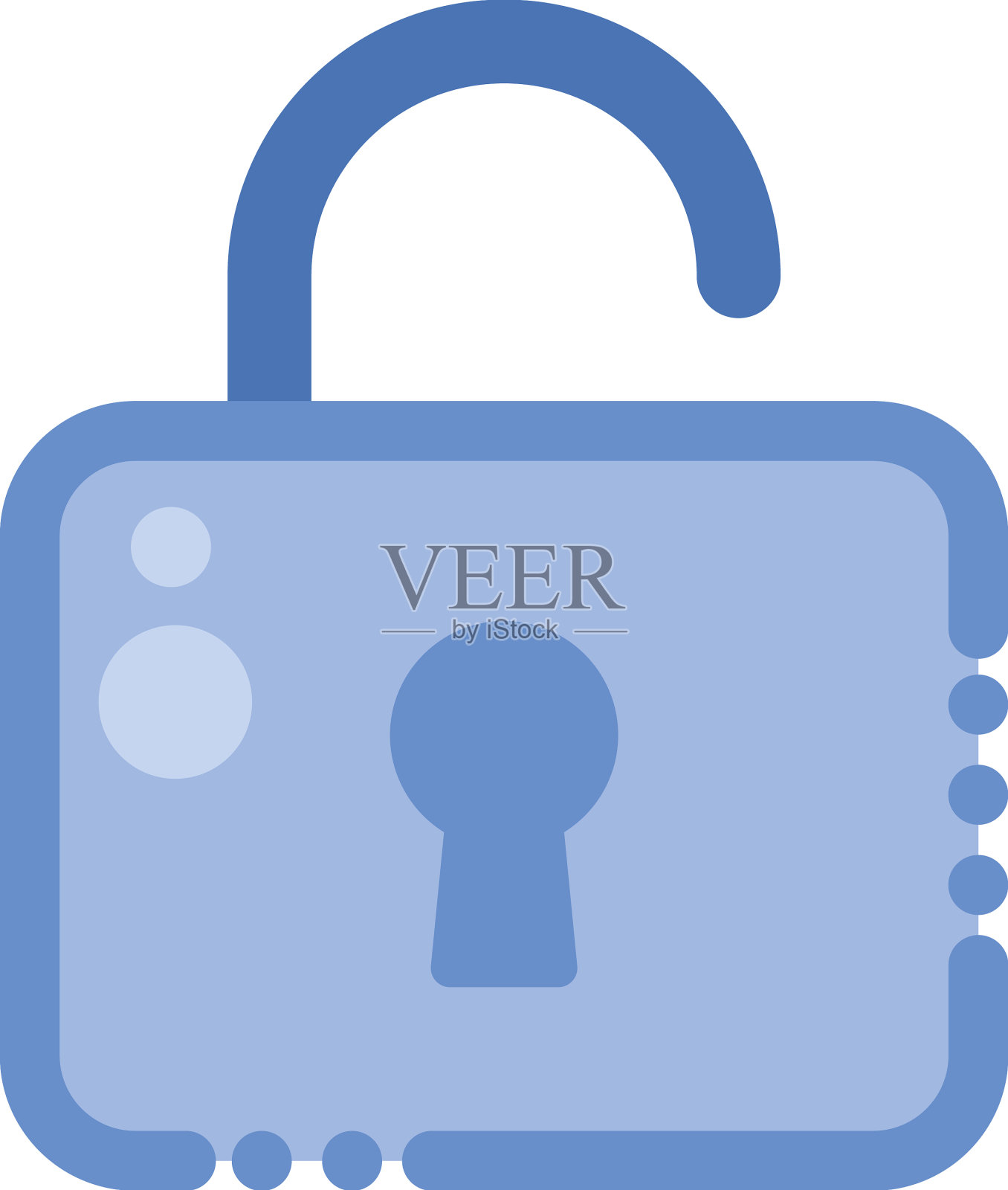 蓝色安全挂锁设计元素图片