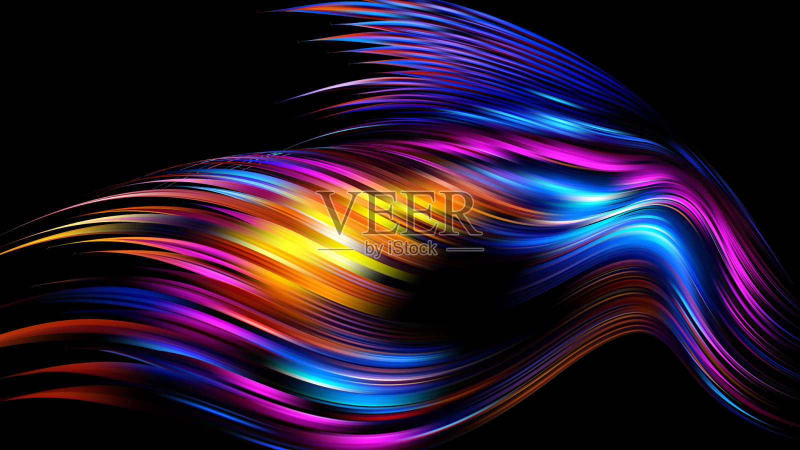 三维彩色抽象扭曲流体形状流动设计模板素材