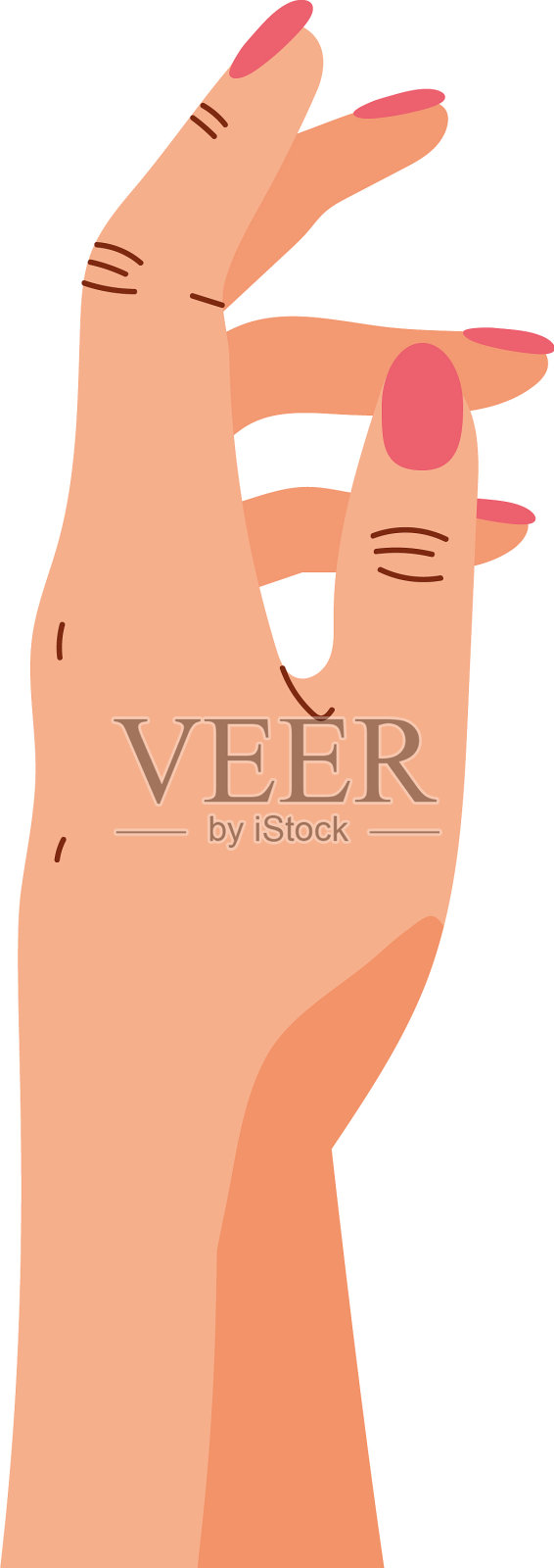 手涂着指甲油的红色设计元素图片