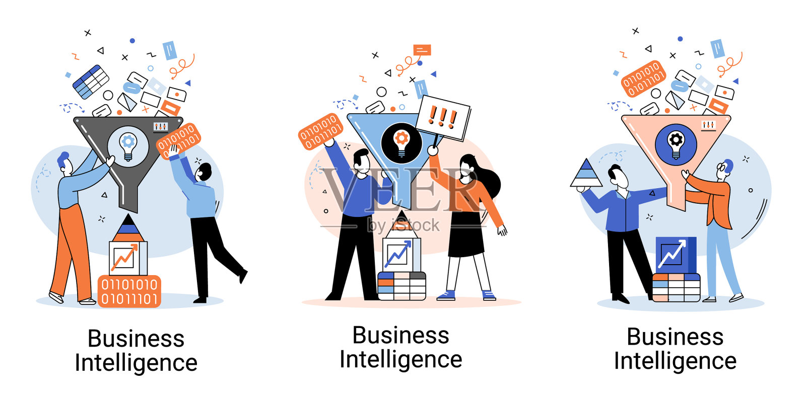 商业智能数据分析获取插画图片素材