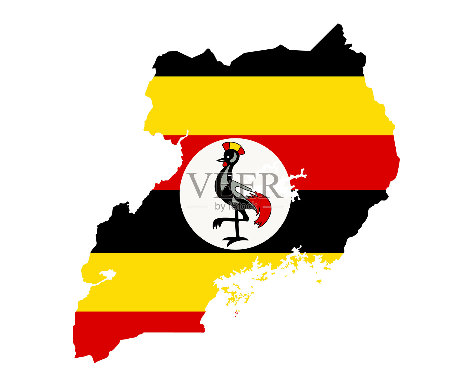 乌干达国旗国家非洲会徽地图图标插画图片素材