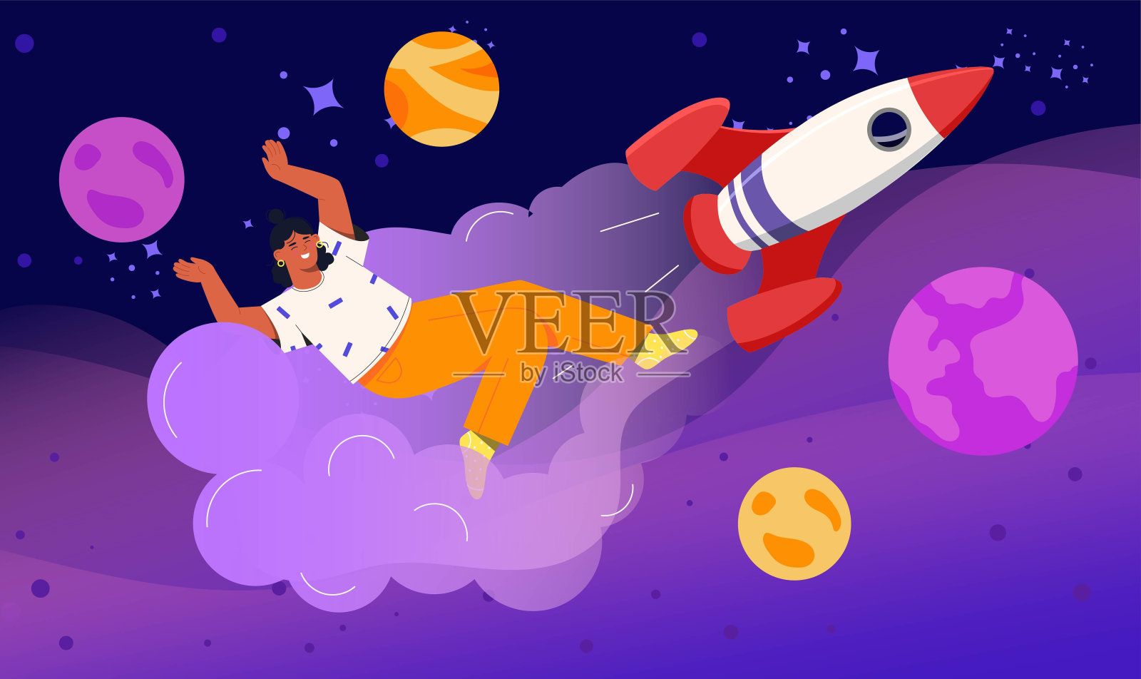 虚拟现实的概念插画图片素材