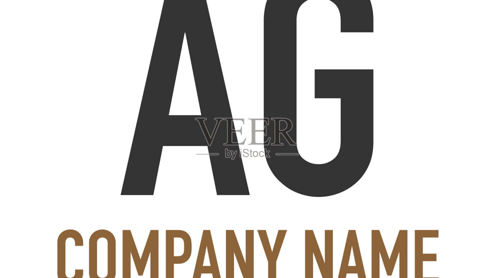 首字母ag古圆线模板插画图片素材