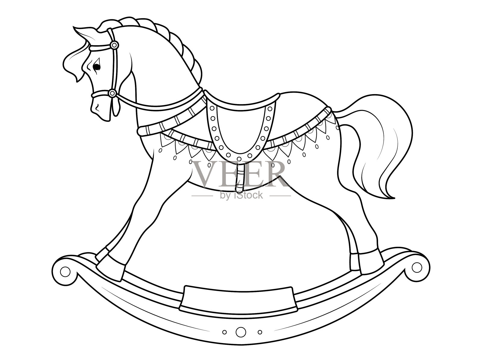 儿童玩具运输木马在鞍设计元素图片