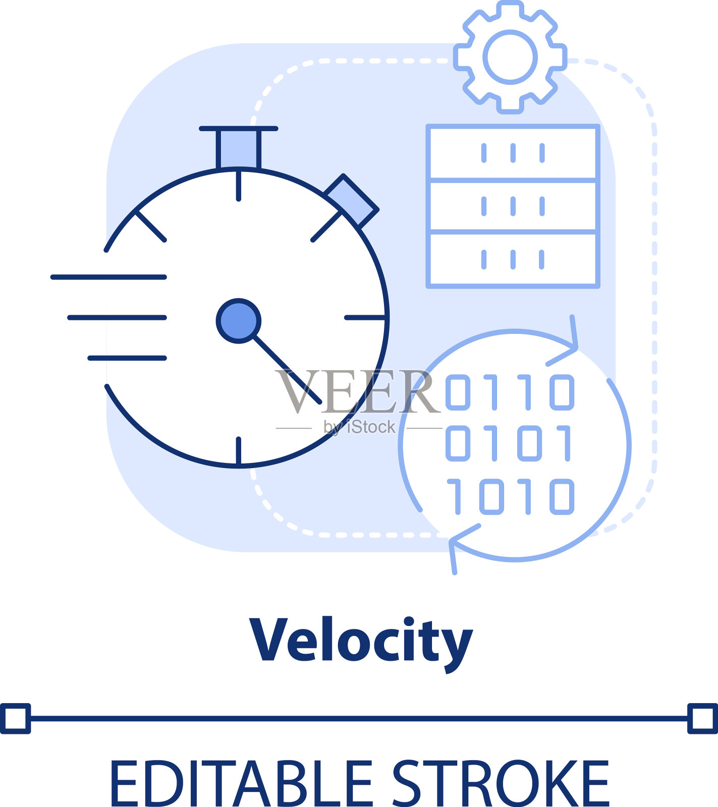 速度浅蓝色概念图标插画图片素材