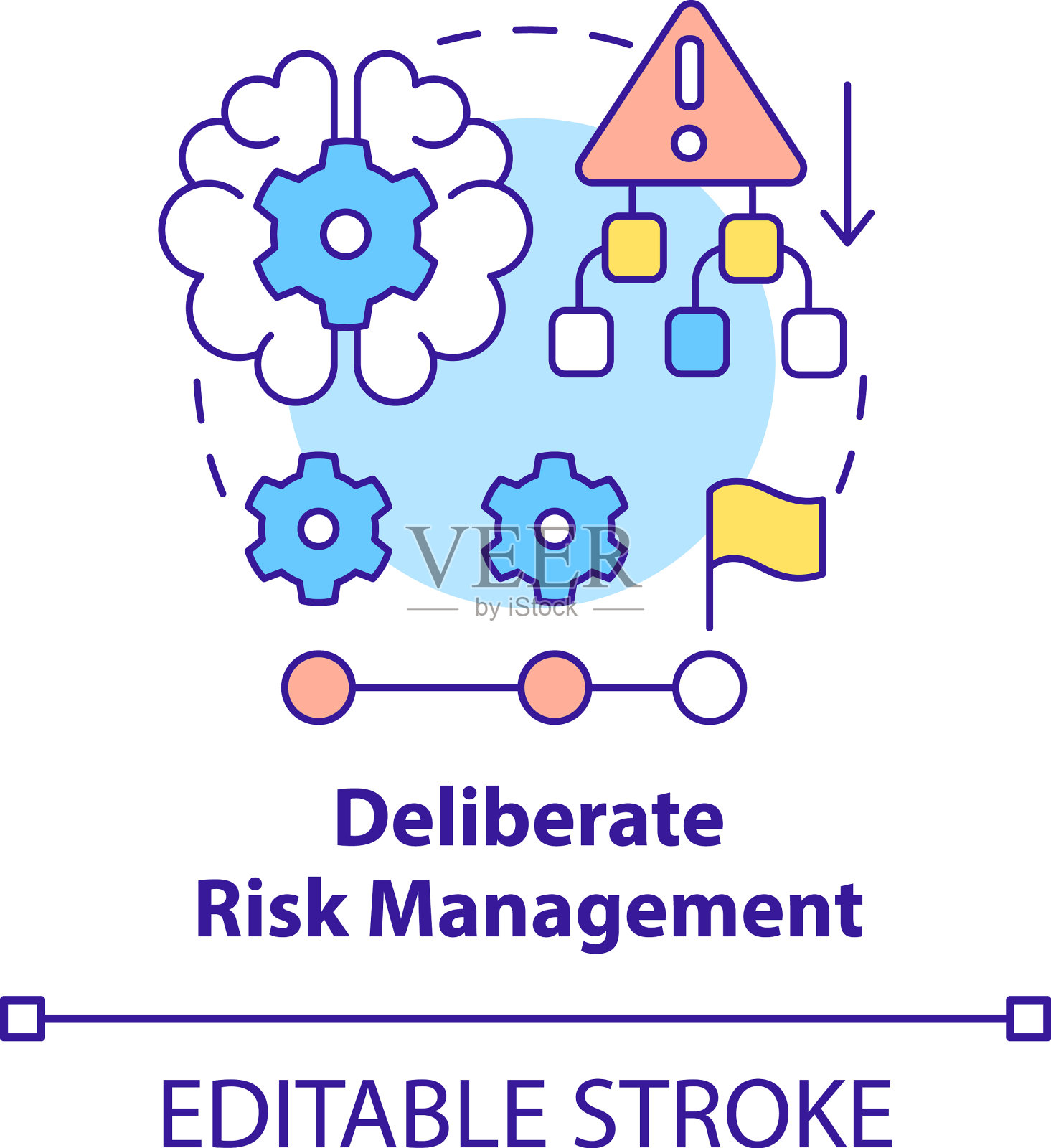深思熟虑的风险管理概念图标插画图片素材