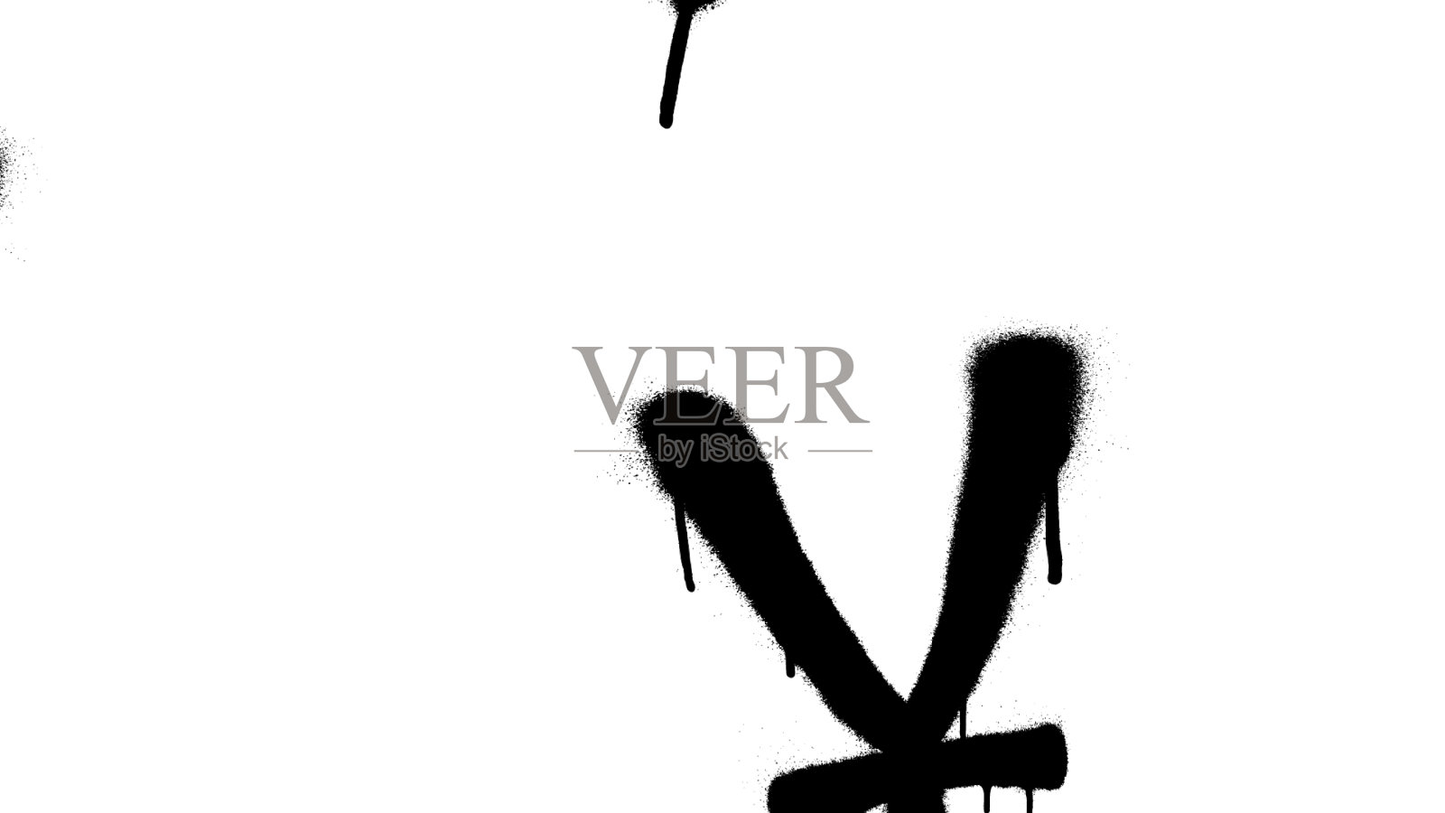 无缝图案的日元标志黑色喷涂插画图片素材