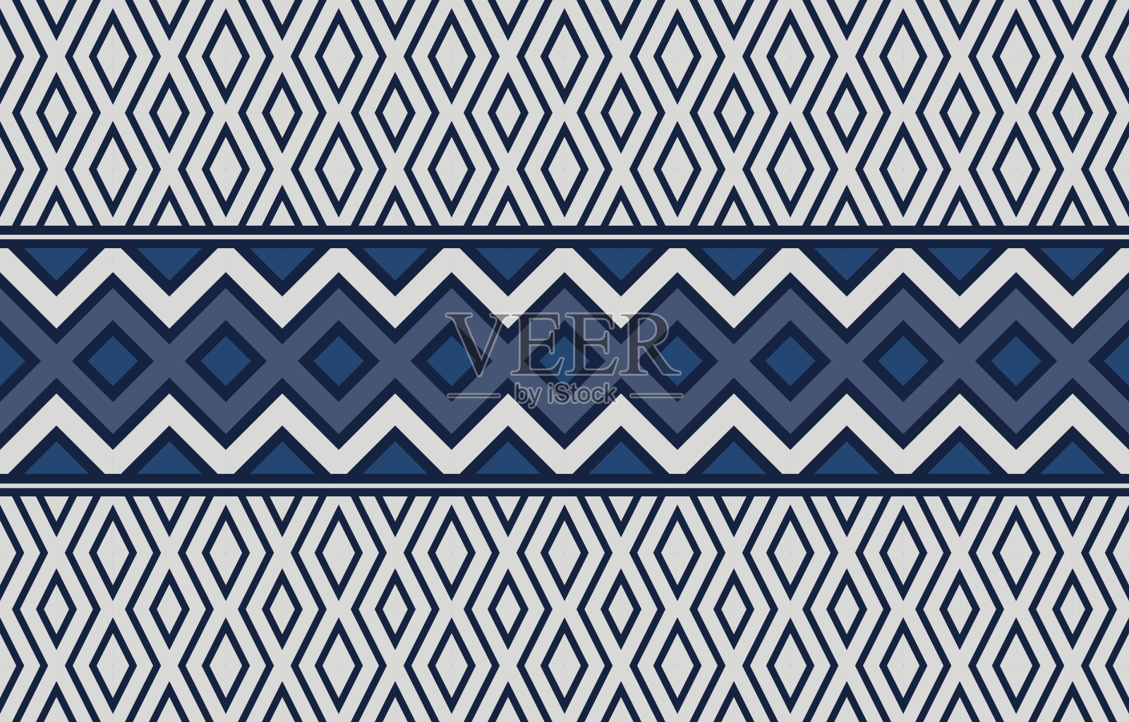 抽象民族几何图案设计背景，地毯，壁纸，织物或包装。矢量插图刺绣风格。插画图片素材