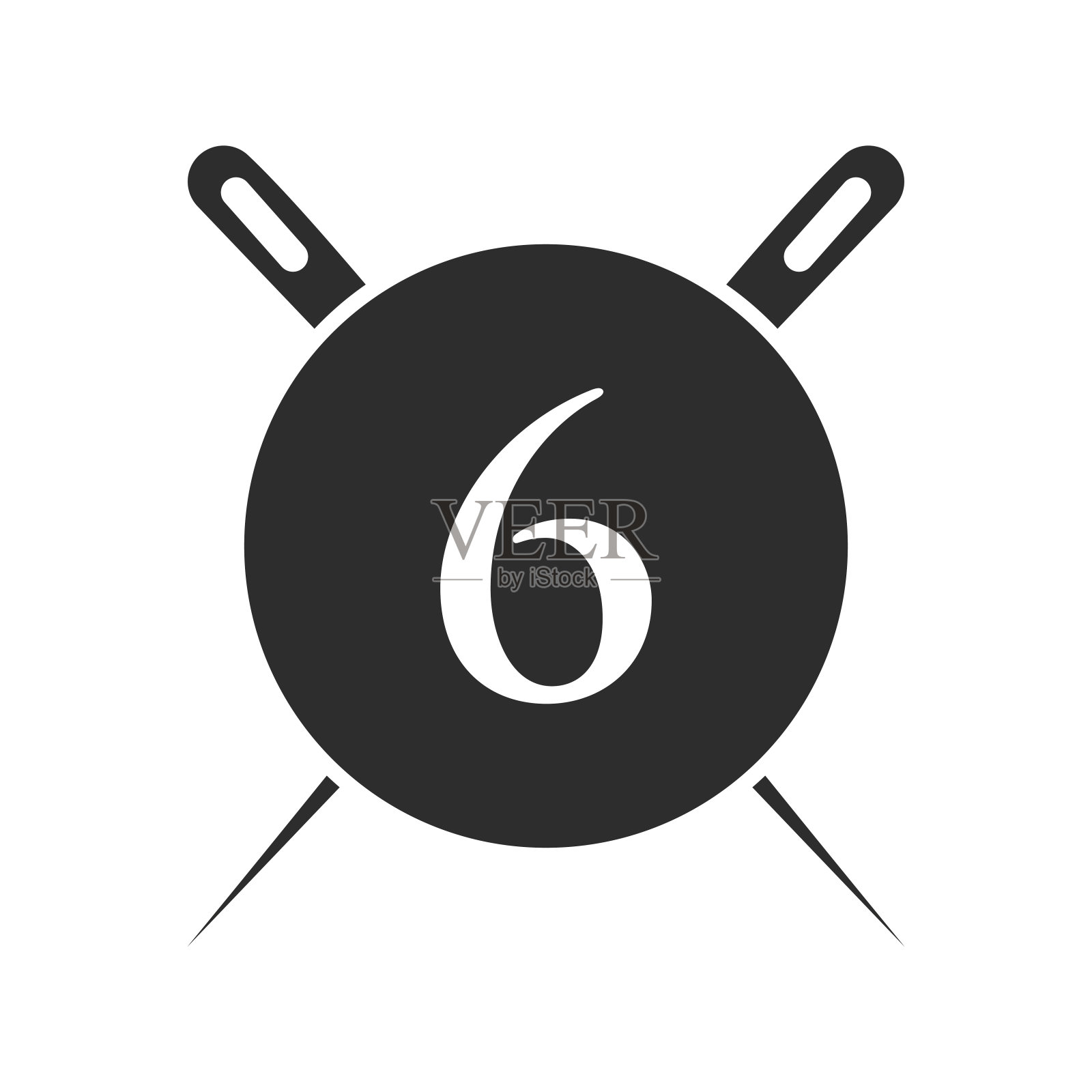 采购产品首字母6裁缝标志，针和线组合刺绣，纺织品，时装，布，织物模板插画图片素材