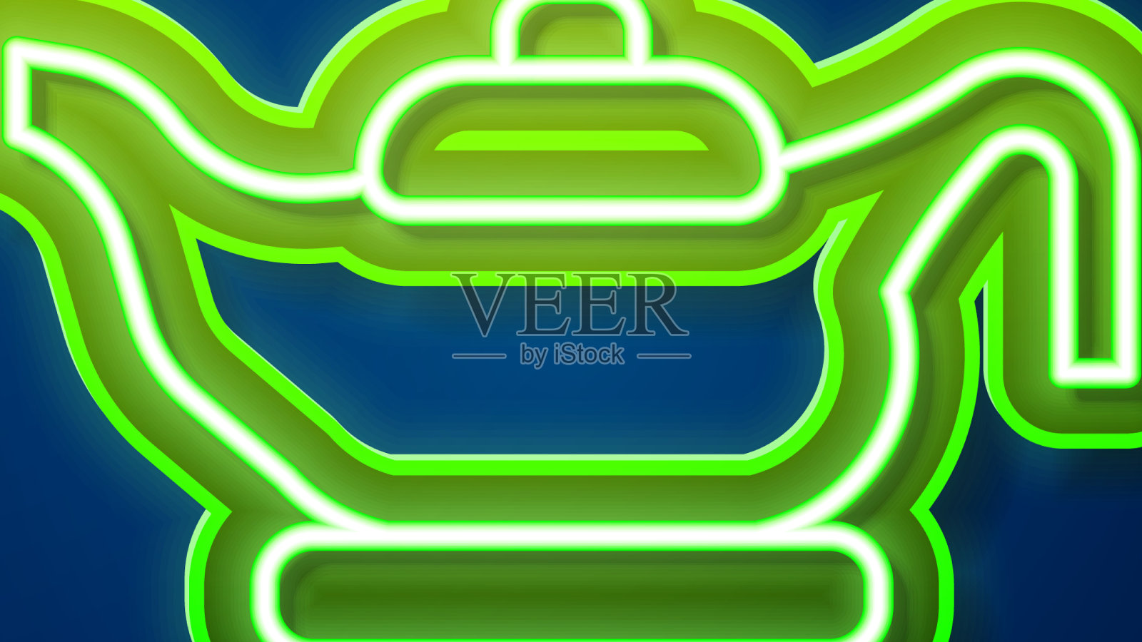 发光的霓虹灯线油灯图标孤立在蓝色上插画图片素材