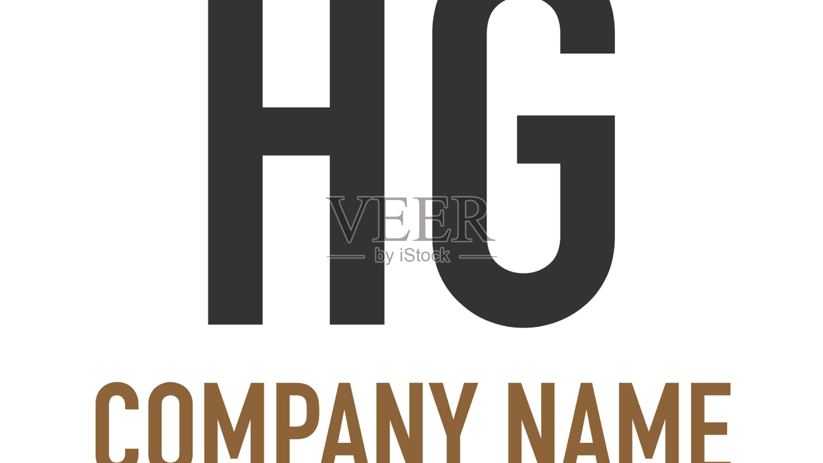 首字母hg复古圆线模板插画图片素材