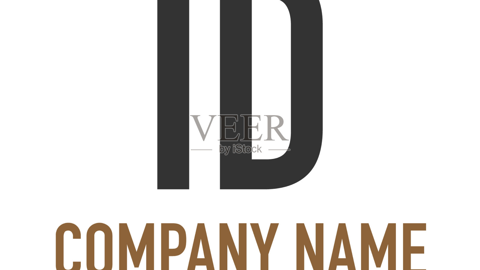 首字母id vintage圆线模板插画图片素材