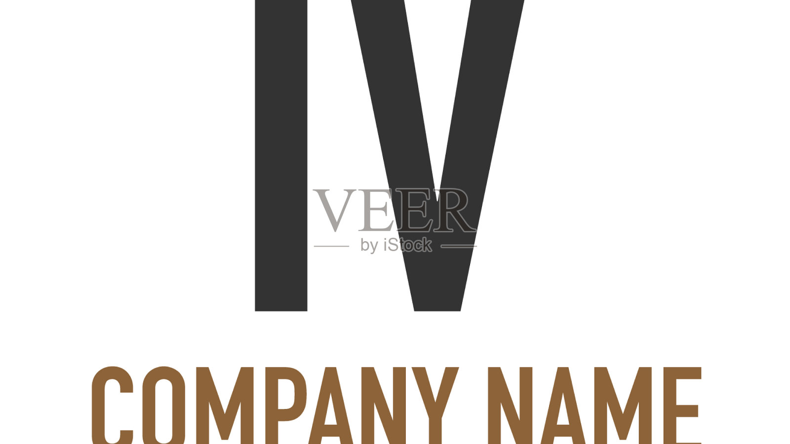 首字母iv vintage圆线模板插画图片素材