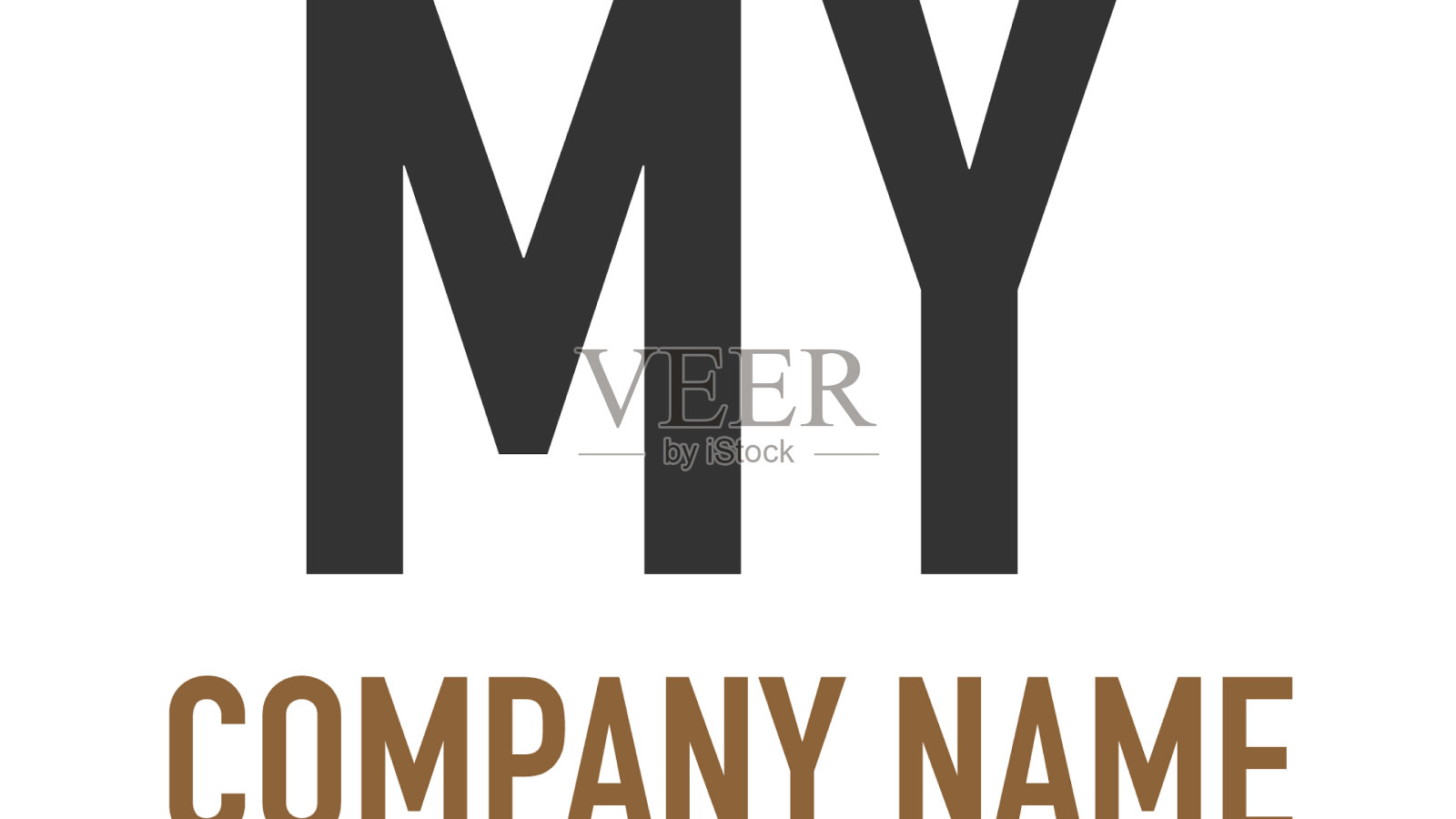 首字母我的复古圈线模板插画图片素材