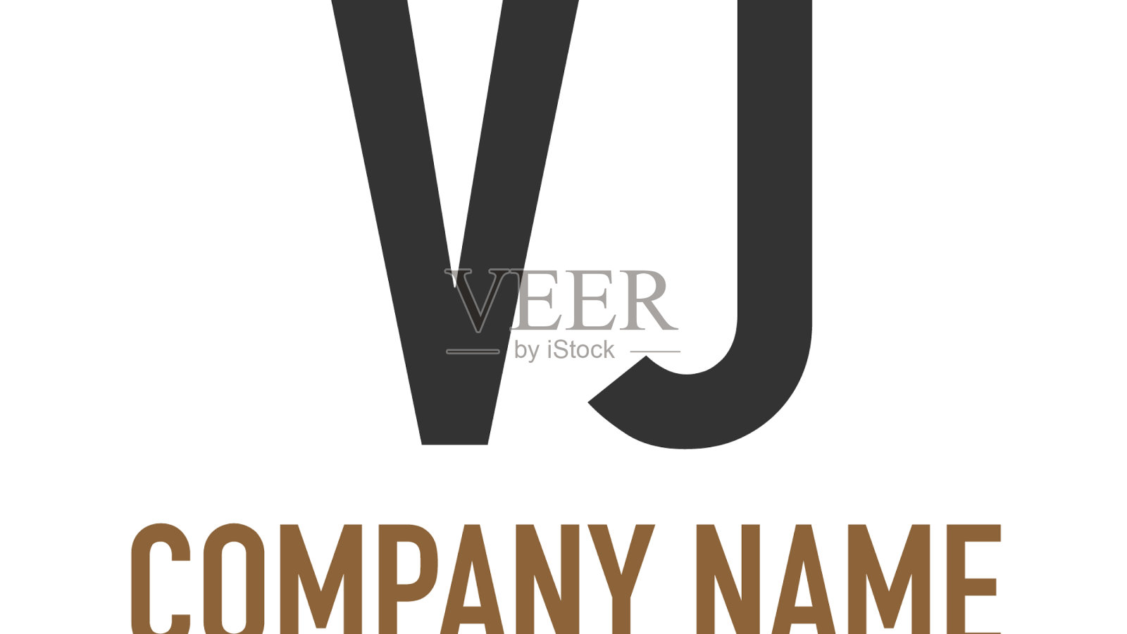 首字母vj vintage圆线模板插画图片素材