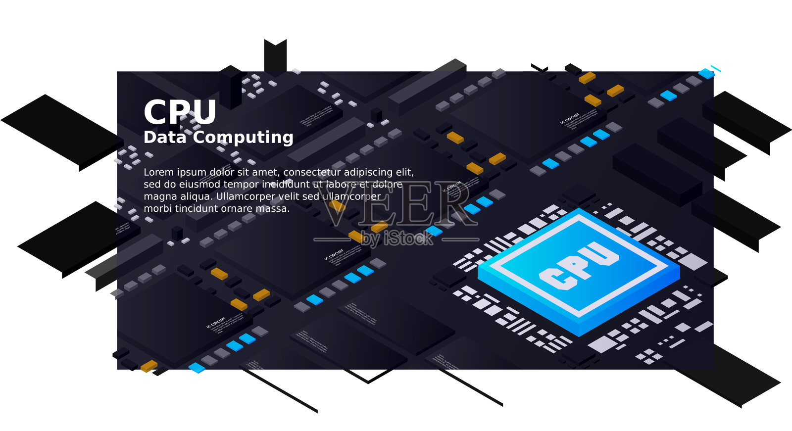 人工智能微芯片量子插画图片素材