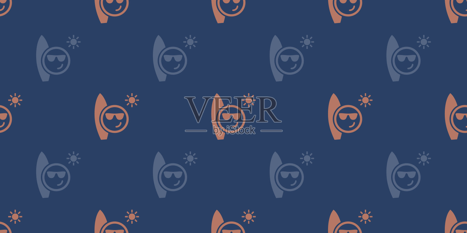 冲浪者表情符号模式插画图片素材