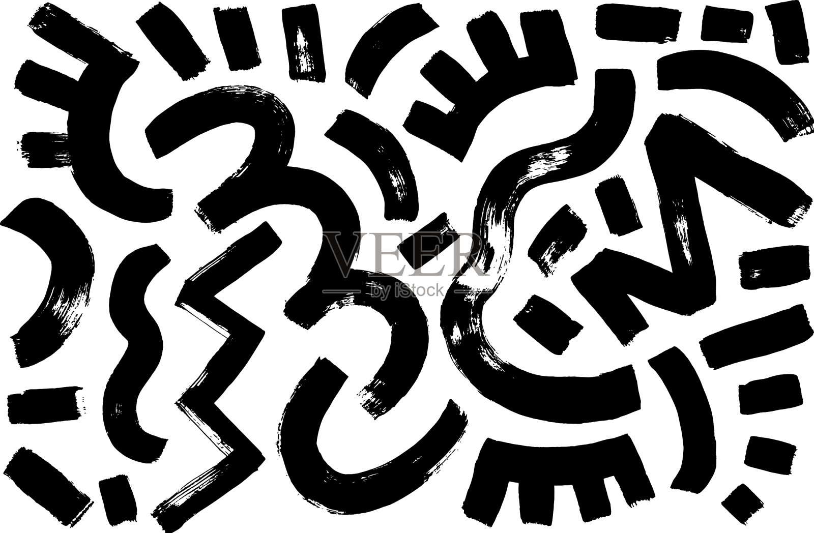 孟菲斯设计手绘垃圾元素设计元素图片