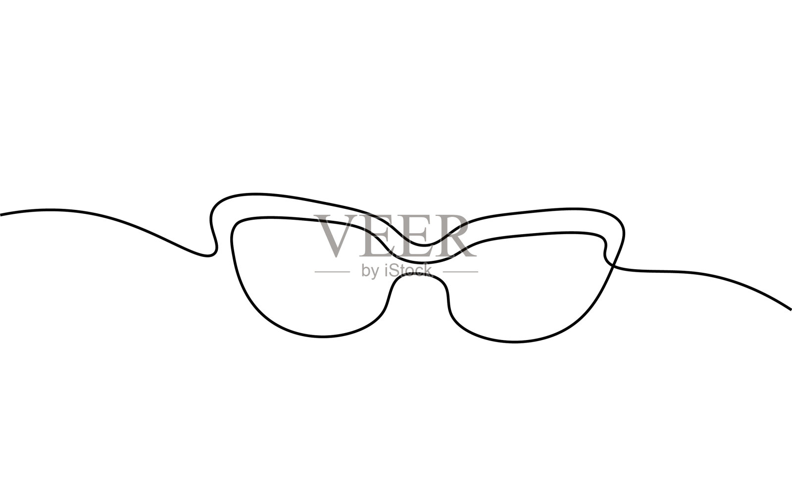 单连续一线艺术太阳镜海设计元素图片