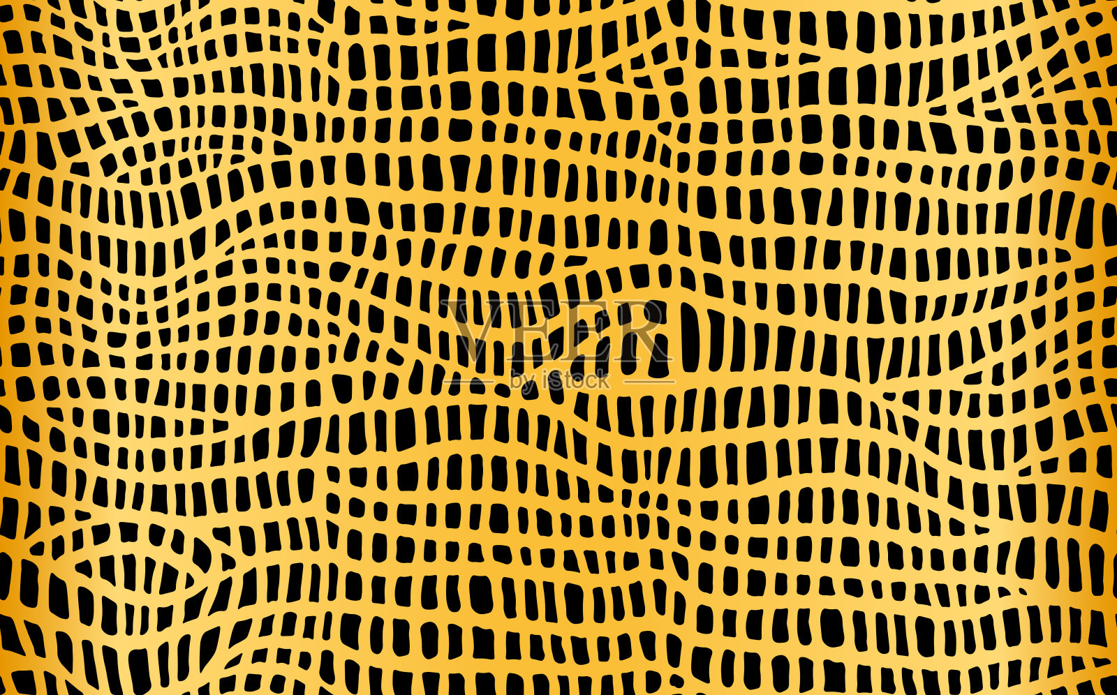 抽象现代鳄鱼皮无缝图案。动物的背景。金色和黑色装饰矢量插图印刷，织物，纺织品。现代装饰风格化鳄鱼皮插画图片素材