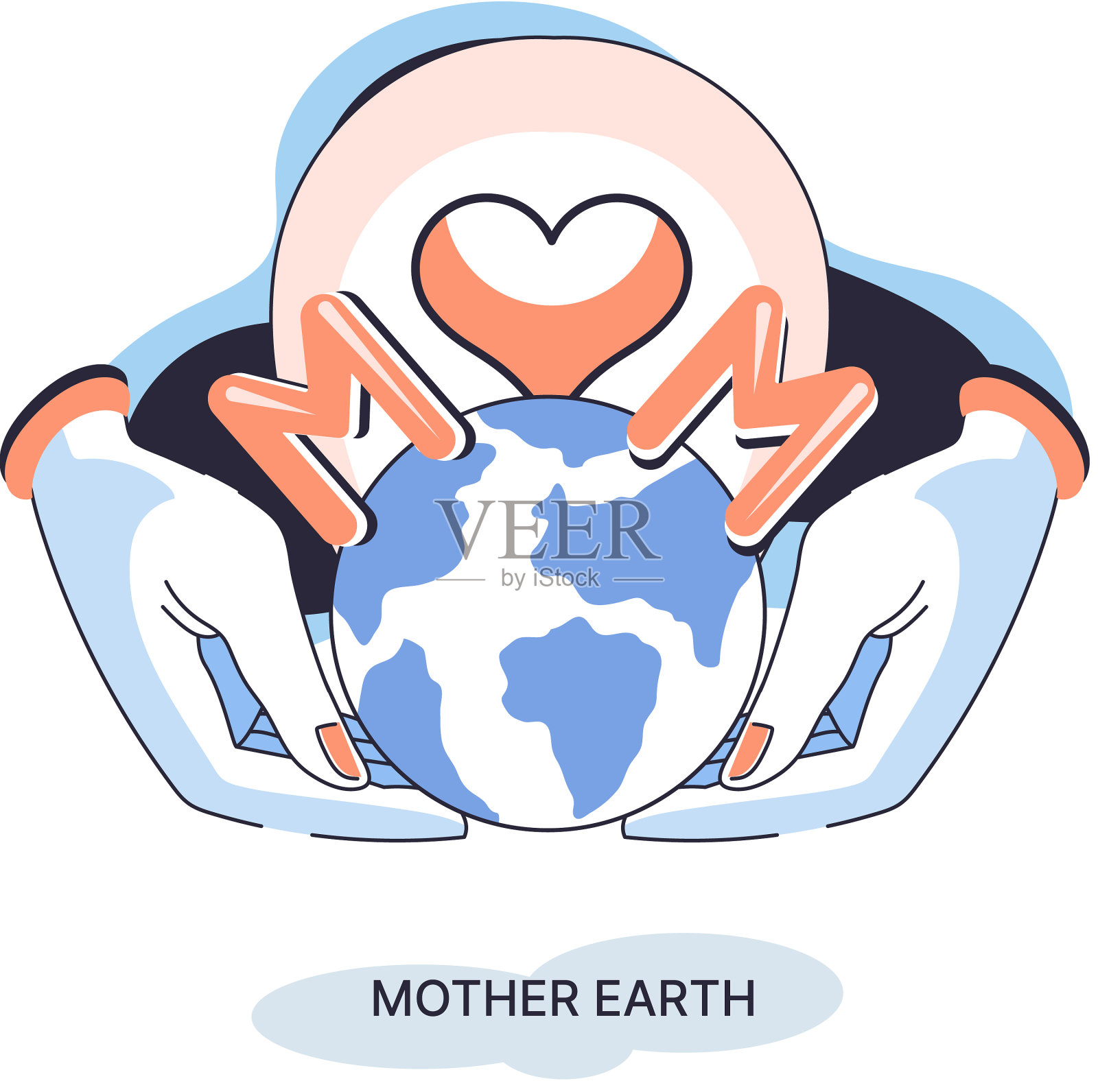 国际地球母亲日比喻普遍插画图片素材