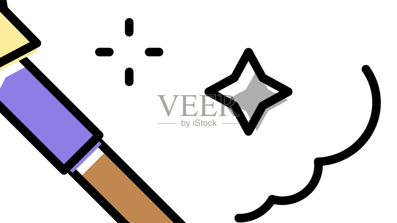 魔棒彩色图标插画图片素材