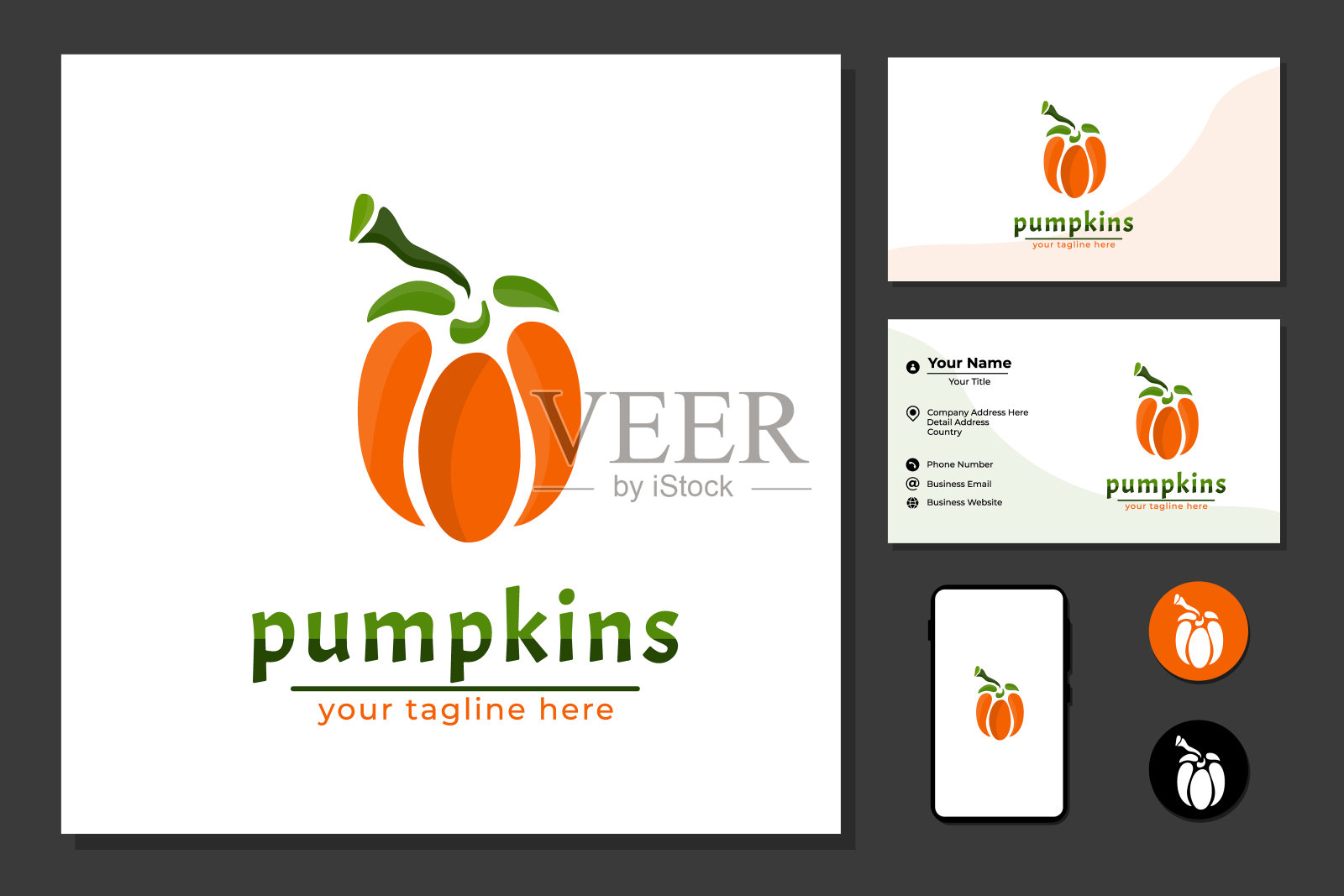 橙色南瓜标志插画图片素材