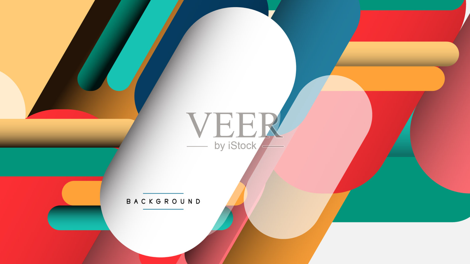 重叠圆形形状和线条背景插画图片素材