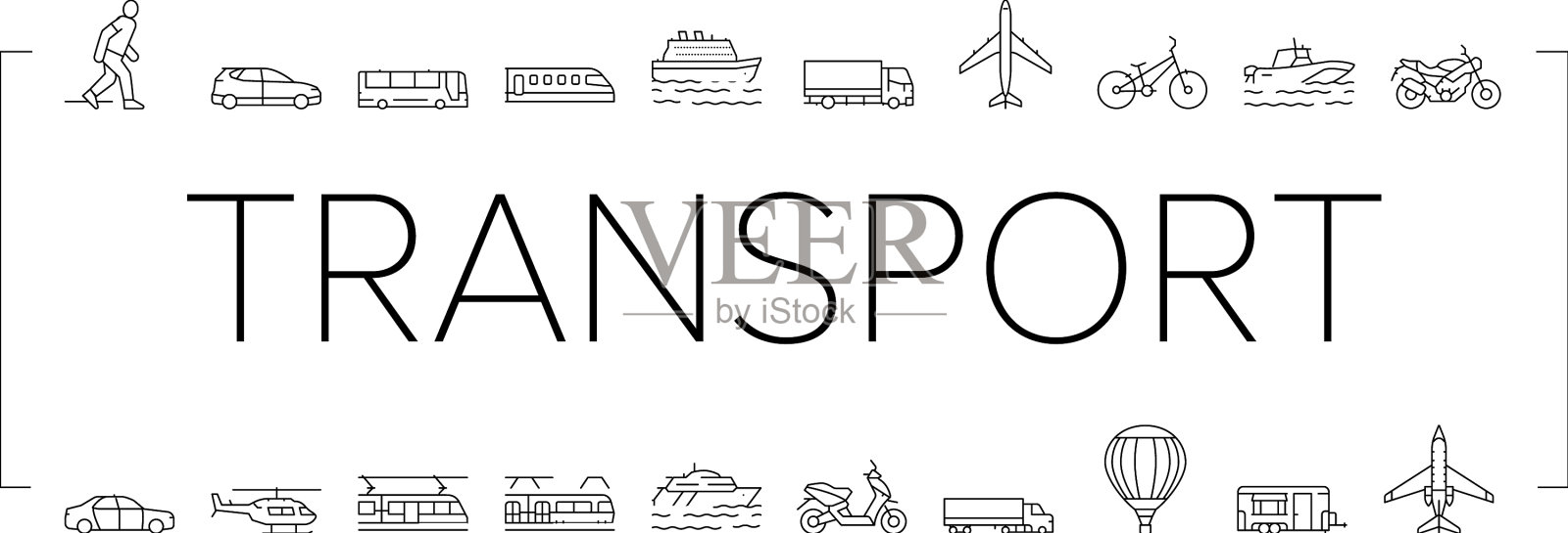 运输骑和飞行图标集图标素材