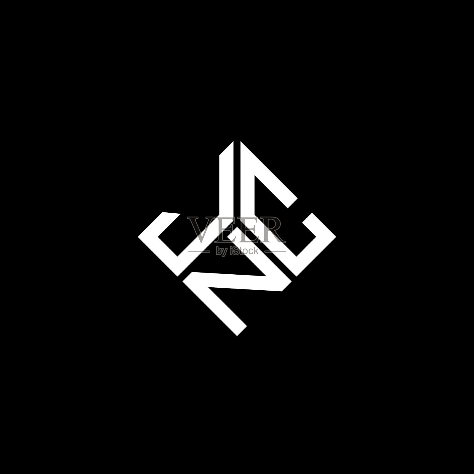 JNC字母标志设计黑色背景JNC插画图片素材