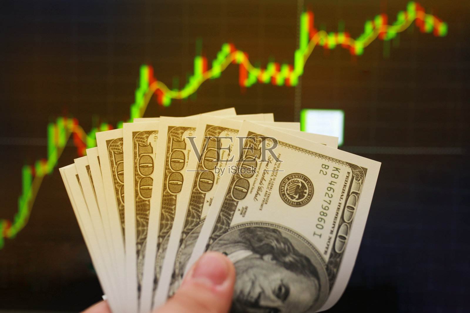 美元上涨(dxy)图表。美元对欧元升值照片摄影图片