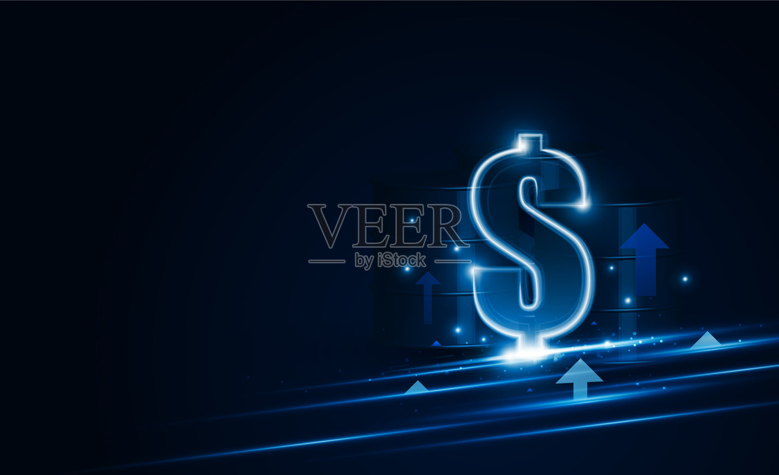 摘要闪电油和美元涨出技术背景，高科通信理念创新背景，矢量设计插画图片素材