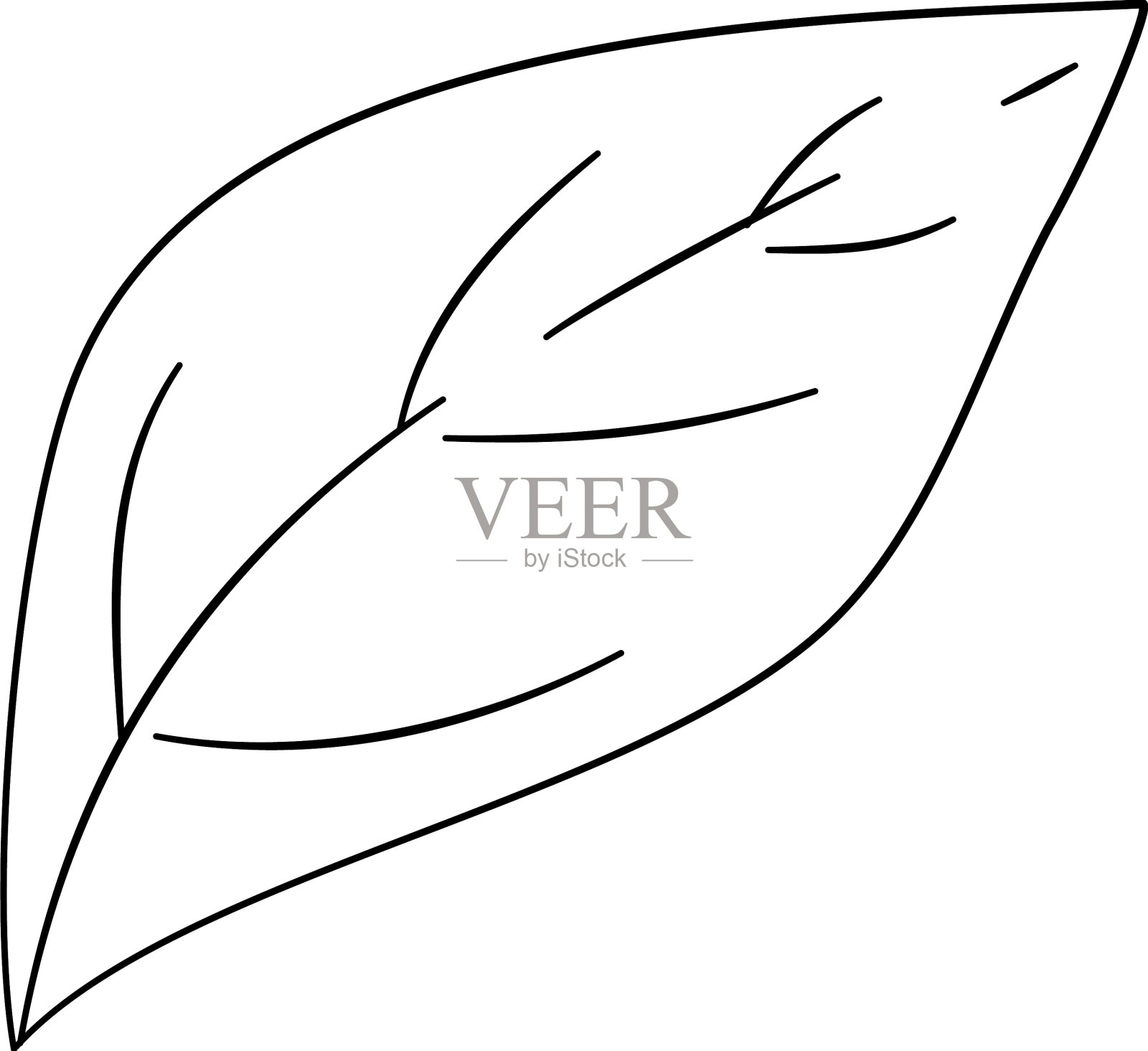 辣椒叶图标轮廓手绘绿色设计元素图片