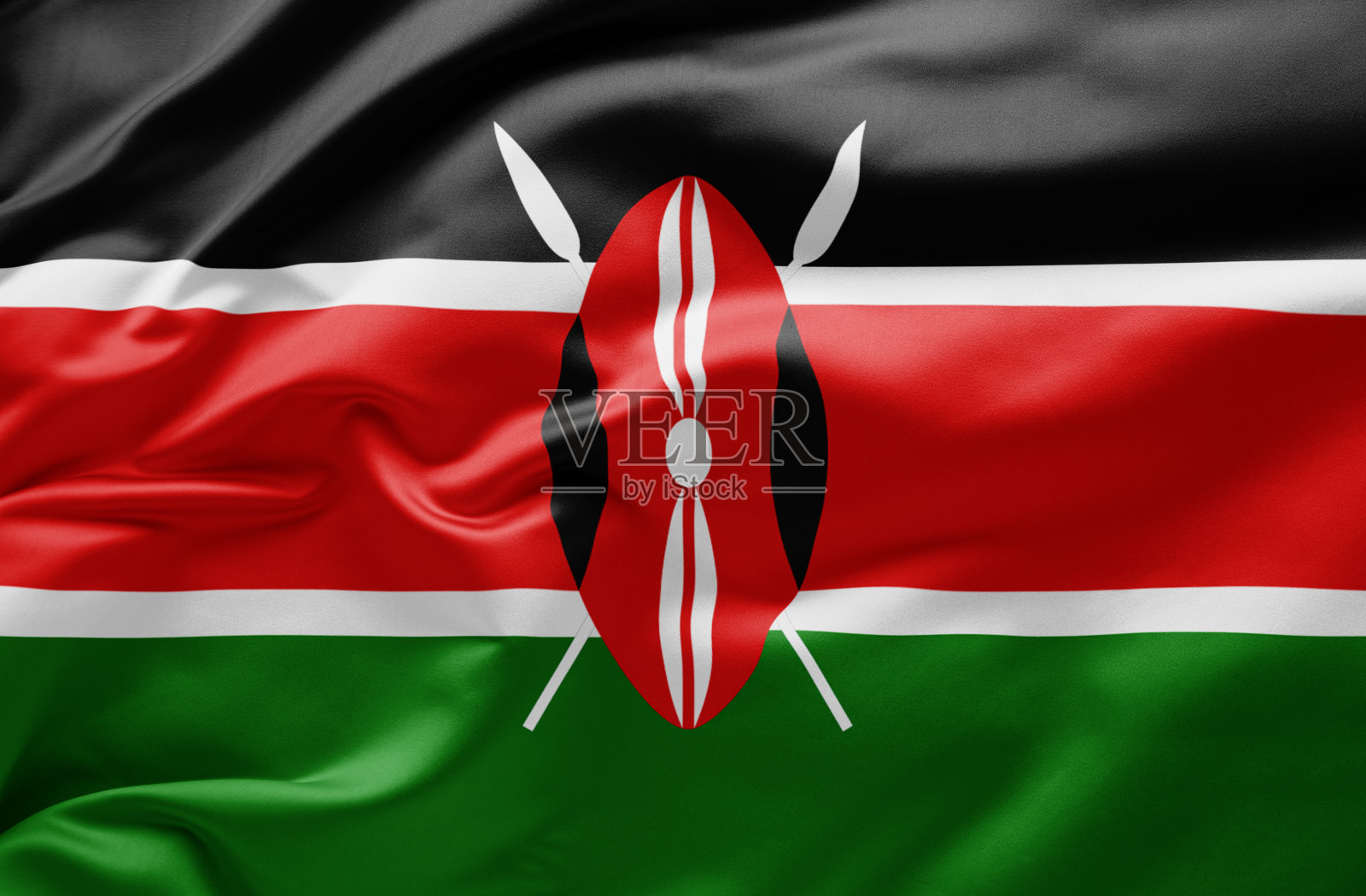 飘扬着肯尼亚国旗照片摄影图片