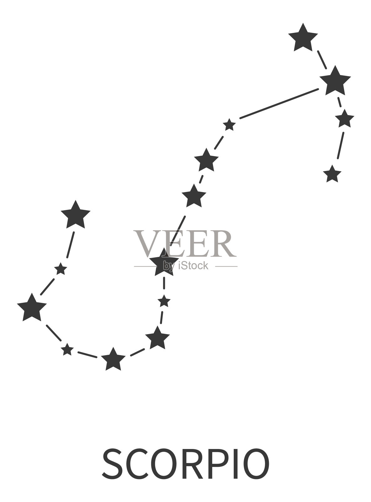 星座天蝎星座占星术占星结构占星术日历天上抽象的黑色符号天蝎座的