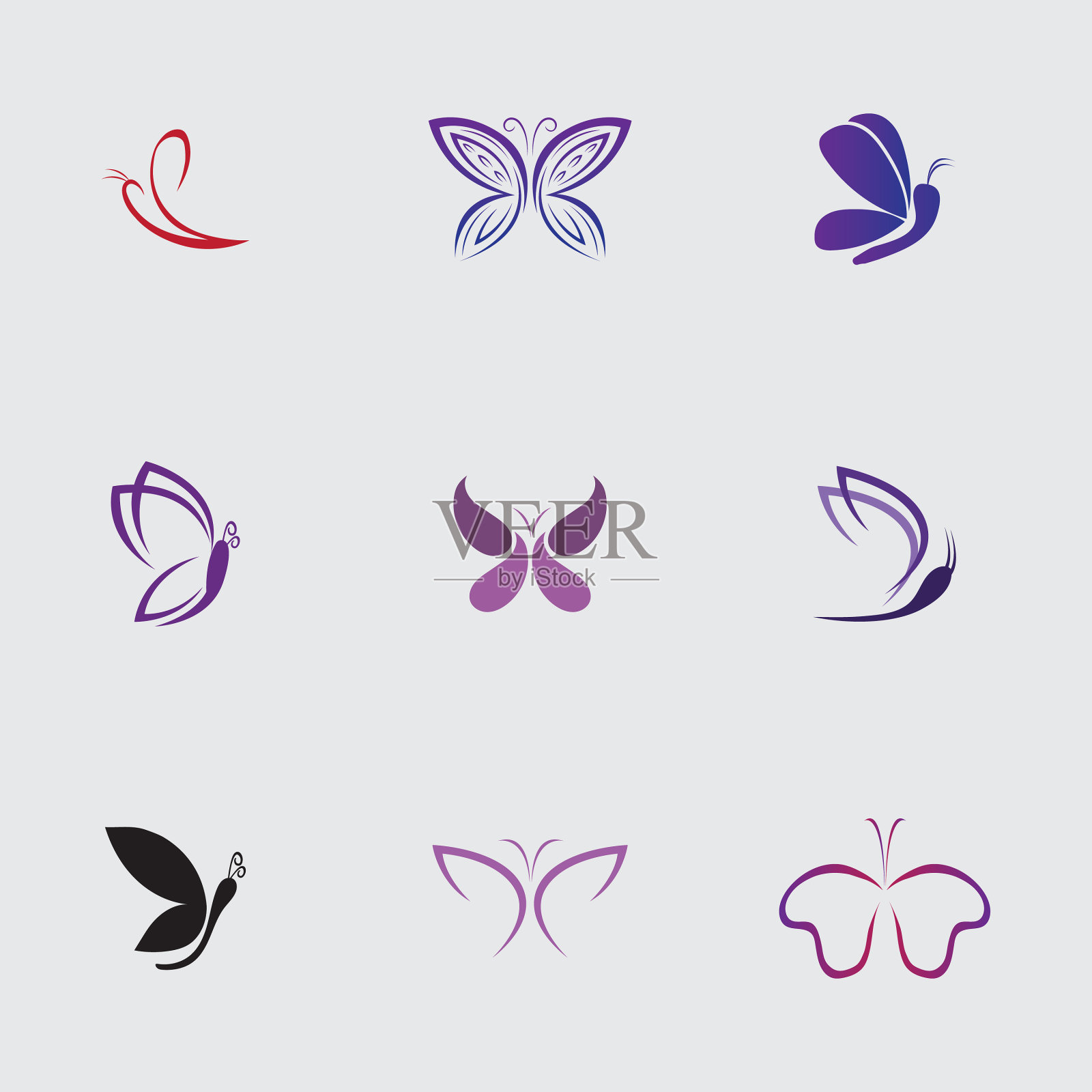 美女蝴蝶图标设计图标素材