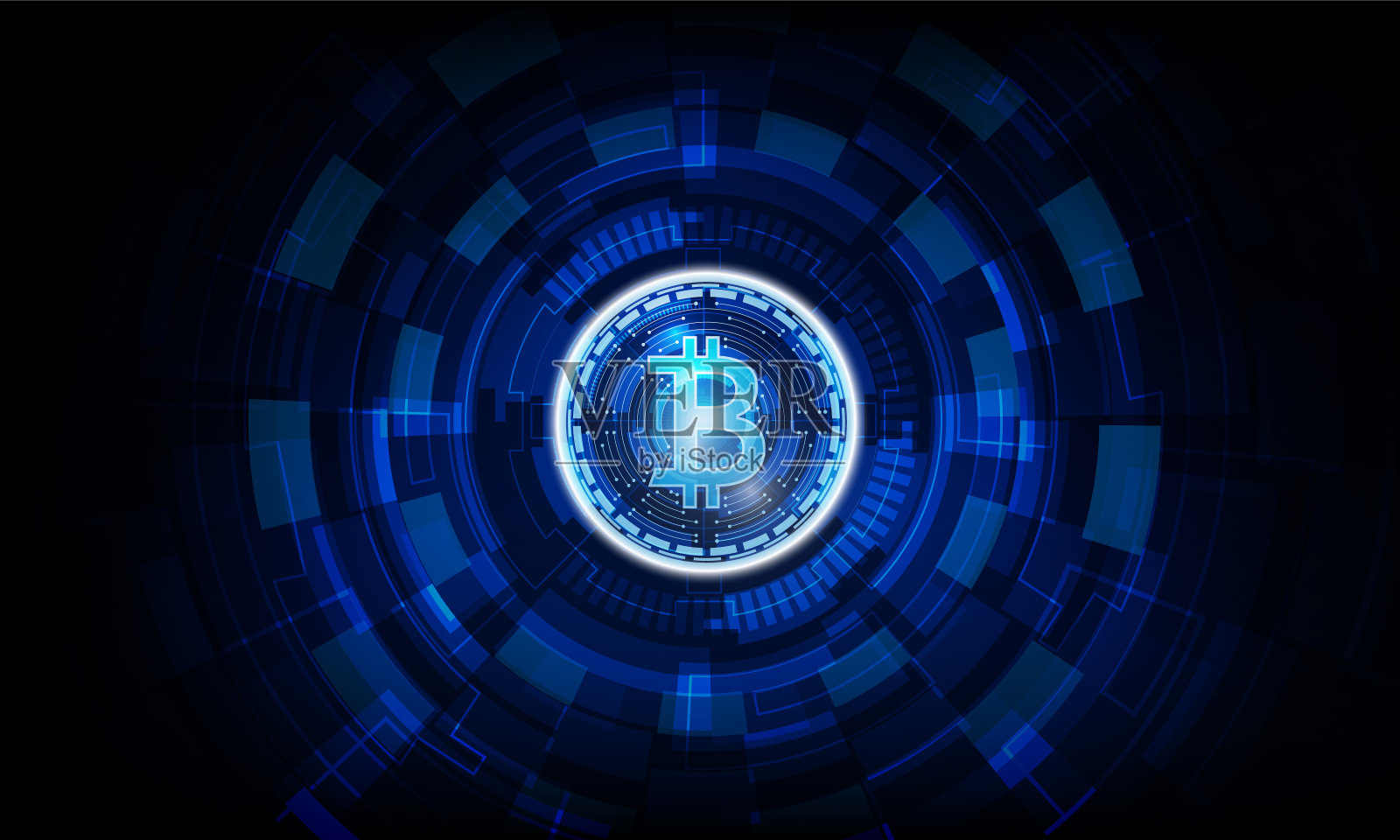 摘要未来比特币的技术图形Light out技术背景Hitech通信理念创新背景，矢量设计插画图片素材